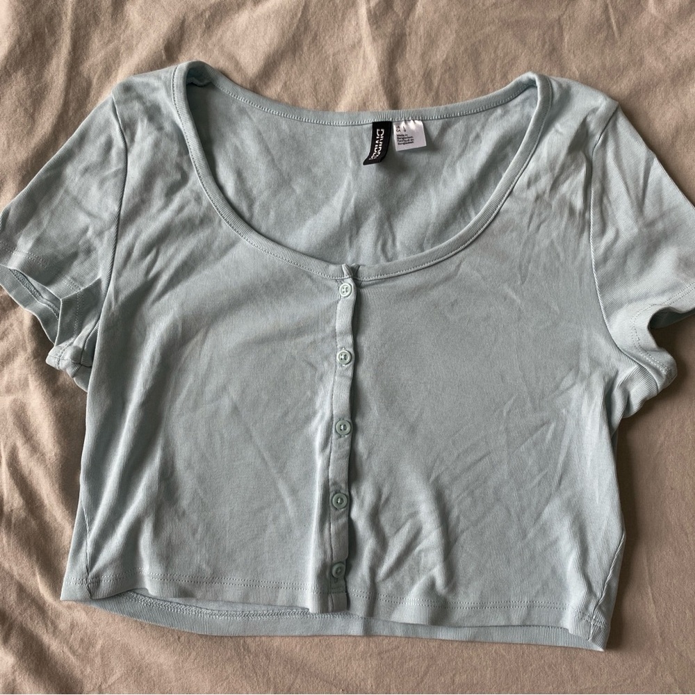 H&M Blue Button‎ Top